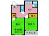幸福マンション 2Kの間取り