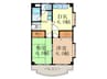 第１山本マンション 2DKの間取り