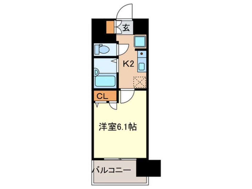間取図 ｴｽﾘｰﾄﾞ京橋ｽﾃｰｼｮﾝﾌﾟﾗｻﾞ(202)
