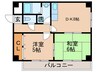 パ－クハイムヨシノ 2DKの間取り