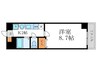 パルティール四条 1Kの間取り