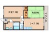 ロイヤルエクセーヌⅡ 2DKの間取り