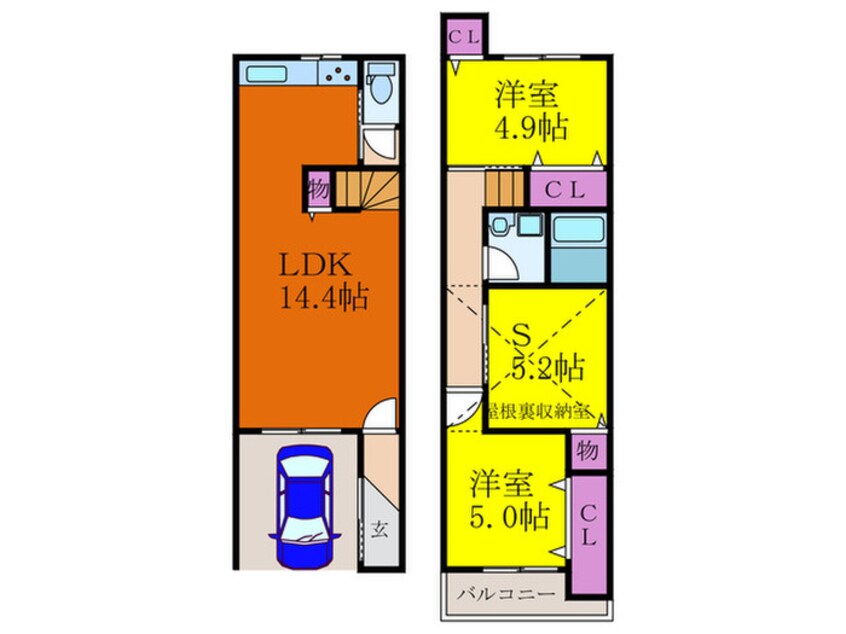 間取図 ラカーサ一津屋