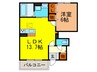 エスパシオコモード山本南 1LDKの間取り