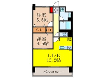 間取図 ディエスベアティ久宝寺口