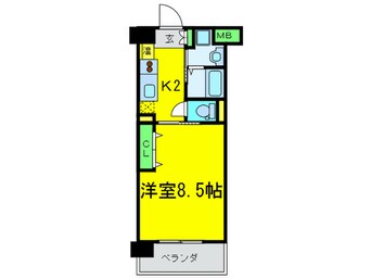 間取図 ﾌｨｵﾚ･ﾚｼﾞﾃﾞﾝｽ出島海岸通