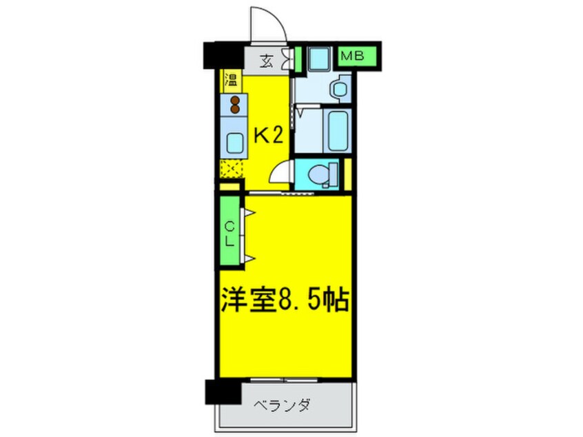 間取図 ﾌｨｵﾚ･ﾚｼﾞﾃﾞﾝｽ出島海岸通
