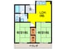 美山マンション 2LDKの間取り
