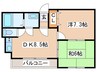 クィーンライフ巽 2DKの間取り