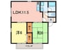ソレアード森南 2LDKの間取り