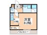 アリーバ古室 1Kの間取り