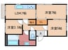 サンパティ－クＣ棟 3LDKの間取り