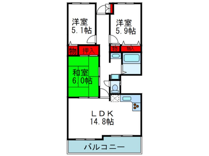 間取図 ビバリ－千里山東