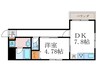 フォース桂 1DKの間取り