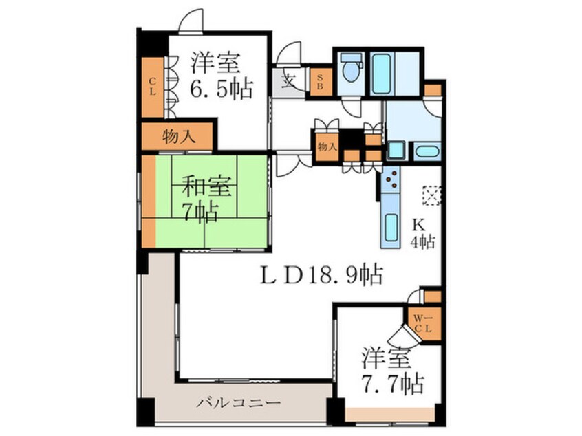 間取図 ｻﾞ･ﾚｼﾞﾃﾞﾝｽ京都祇園八坂通(301)