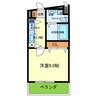 Celeb布施東 1Kの間取り
