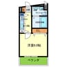 Celeb布施東 1Kの間取り