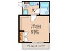 パルティ塚口 1Kの間取り