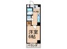 ルームドワン 1Kの間取り