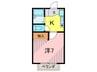 シ－ドル甲東園 1Kの間取り
