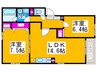グラツィア堺 2LDKの間取り