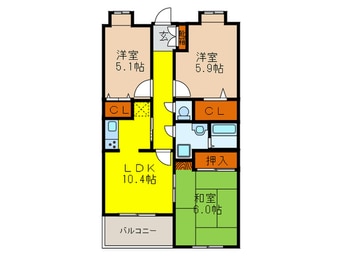 間取図 エーデル雲雀丘二番館
