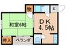 コ－ポ坂口 1DKの間取り