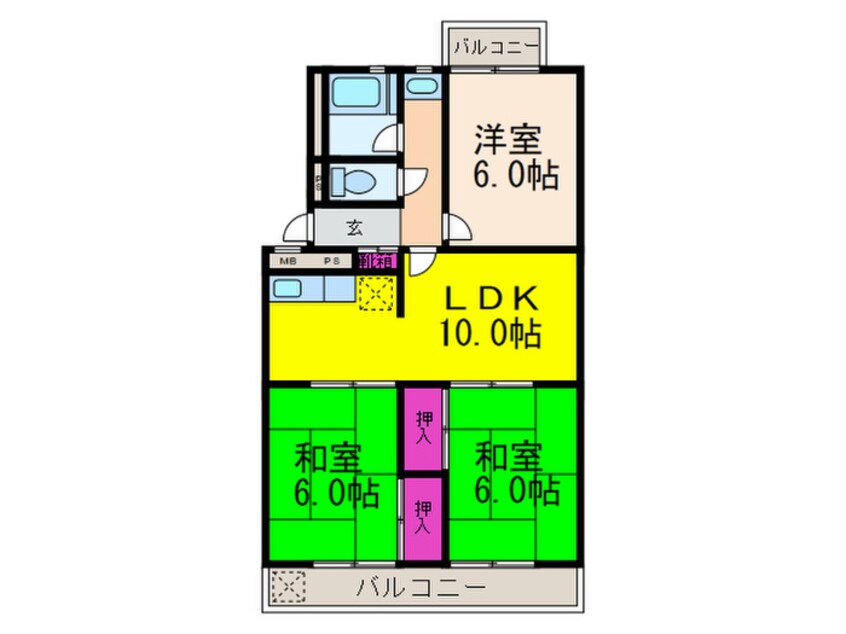 間取図 コーポ清A棟（503）