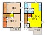 ルミエ－ル甲東Ａ棟 2LDKの間取り