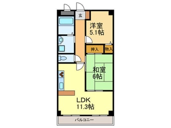 間取図 ﾍﾞﾙﾍﾞﾃﾞ-ﾙ甲南