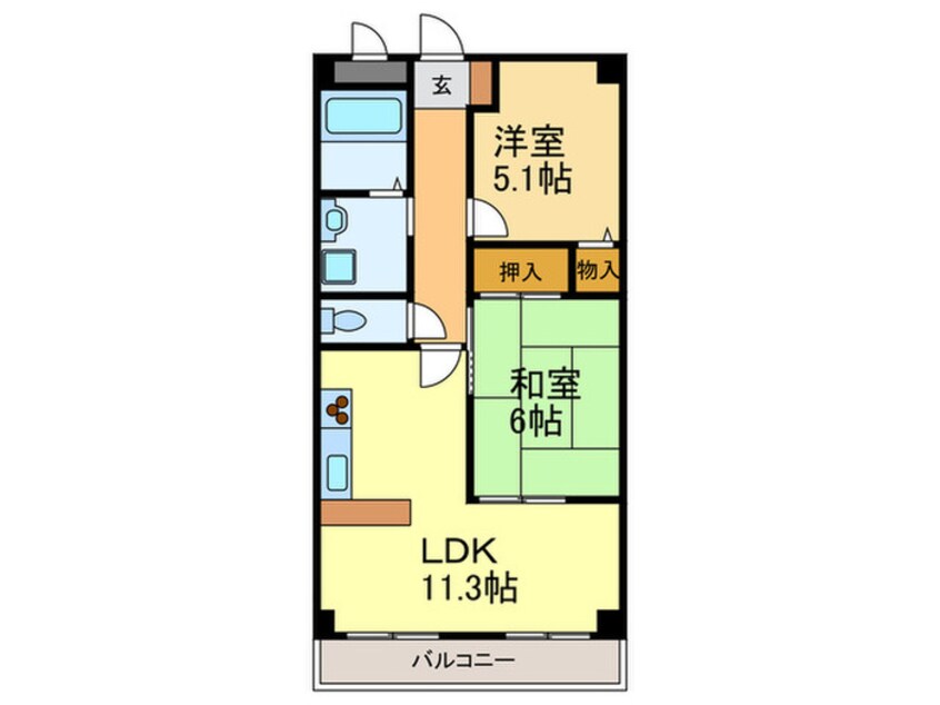 間取図 ﾍﾞﾙﾍﾞﾃﾞ-ﾙ甲南