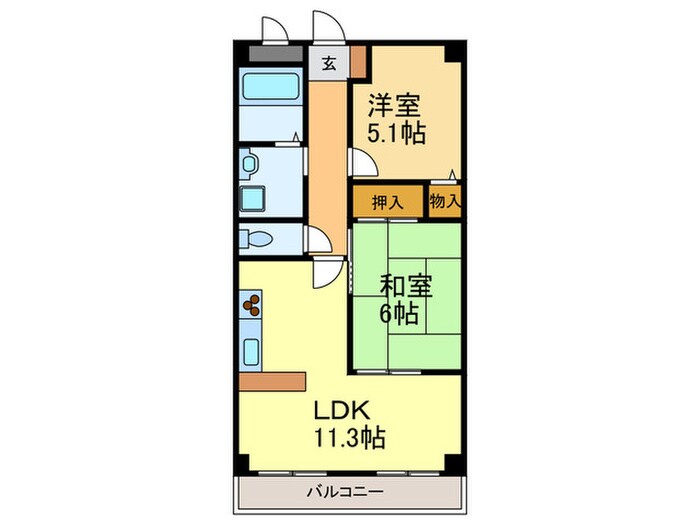 間取り図 ﾍﾞﾙﾍﾞﾃﾞ-ﾙ甲南