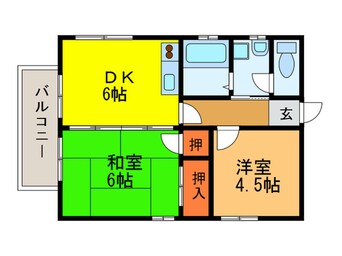 間取図 ル・トワァ・ヴェ－ル豊栄Ａ棟