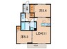 ソリッソ大久保町西嶋 2LDKの間取り