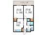 プレイス梅小路 2DKの間取り