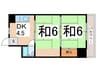 ＷＥＳＴヒルズ平野 2DKの間取り