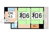 ＷＥＳＴヒルズ平野 2DKの間取り