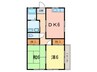 ガーデンハイツ芦屋 2DKの間取り