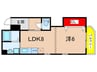 奥田ハイツ 1LDKの間取り
