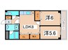 シュベルニ－コ－ポフジモト 2LDKの間取り