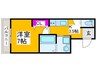 フジパレス上野芝V番館 1Kの間取り