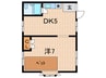 ピ－スフルマンション 1DKの間取り