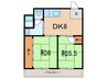 中西マンション 2DKの間取り