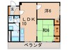 オクト－夙川 2LDKの間取り