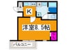 エヌエムスワサントドゥイースト 1Kの間取り