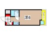 キューブ南武庫之荘Ⅲ 1Rの間取り