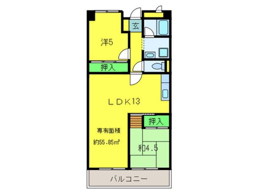 間取図 パークテラス北花田