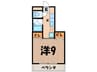 ハ－トフルマンション京田辺 1Kの間取り