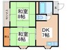 サンハイムハヤシ 2DKの間取り