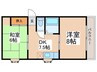 サンハイムハヤシ 2DKの間取り